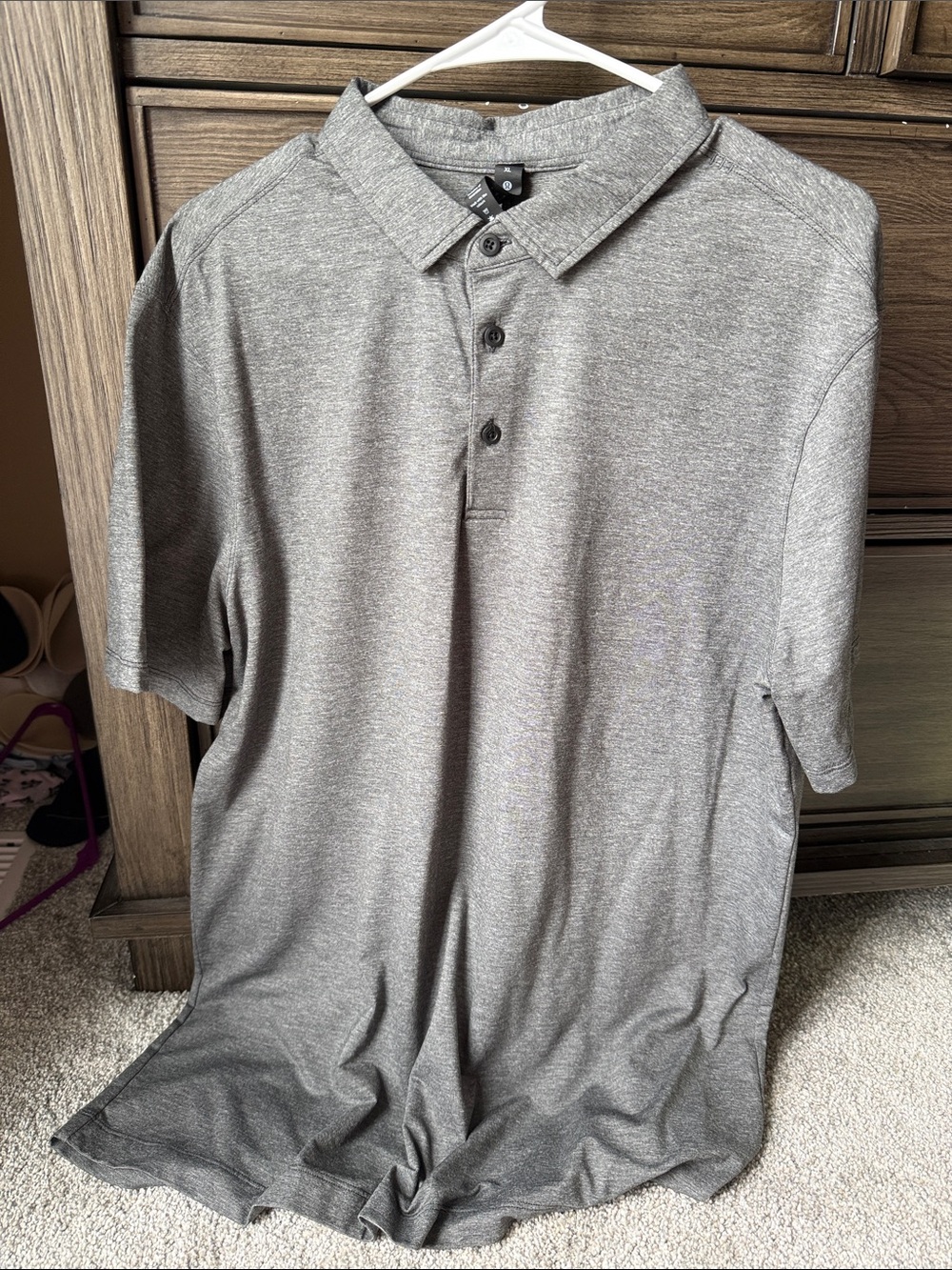 Men's Grey Lululemon Heather Polo Shirt
